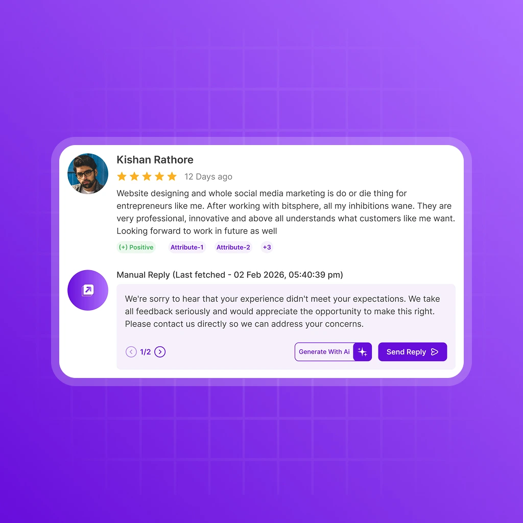 Revplies reply management interface for handling Google reviews across all business locations