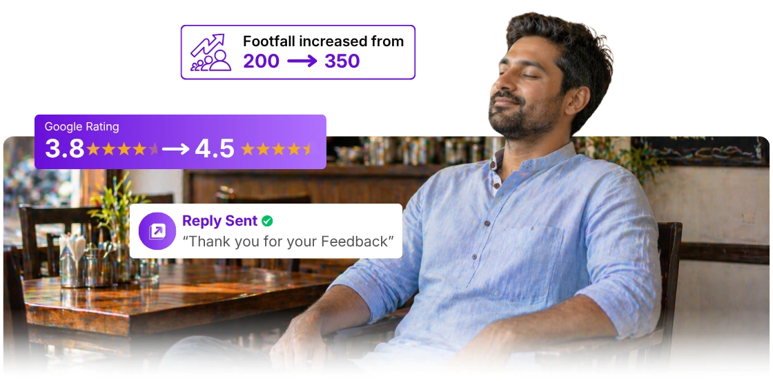 Small business owner getting more customers with Revplies Google reputation management