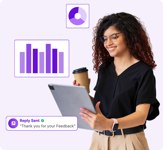 Business growth graph showing improved reviews and Google rankings with Revplies